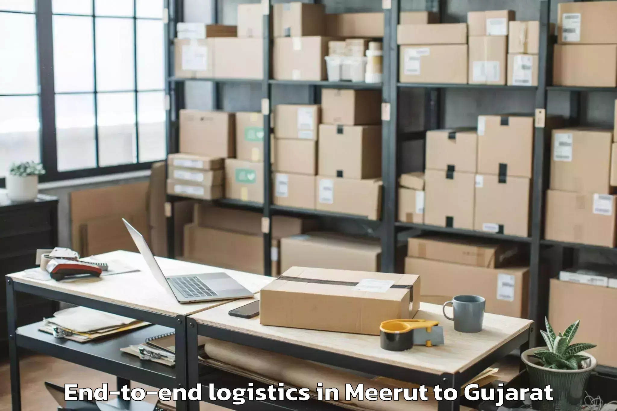 Trusted Meerut to Salaya End To End Logistics